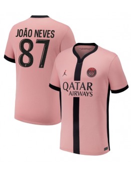 Muži Futbalové oblečenie Paris Saint-Germain Joao Neves #87 2024-25 Krátky Rukáv - Tretina